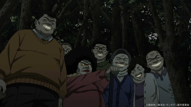Okarun, Momo, Jiji and anatomical model